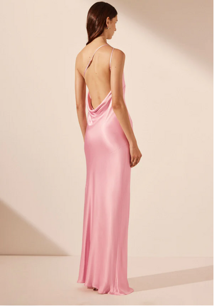 La Lune One Shoulder Cowl Back Maxi Dress