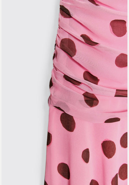 Polka Dot Ruched Halter Dress