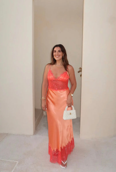 Lilah Maxi Dress Orange - Runway Rentals