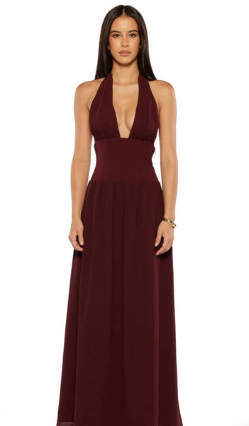 Cosette Burgundy Maxi Dress - Runway Rentals