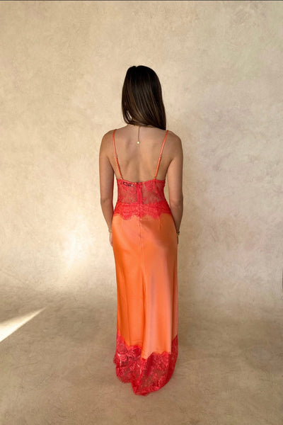 Lilah Maxi Dress Orange - Runway Rentals