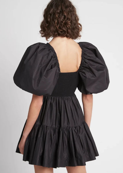 Casa Puff Sleeve Mini Knit Dress- Black